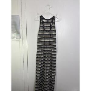 Gap Dress Womens Medium Maxi Sleeveless Elastic Waist Striped Travel Vacation